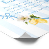 レモンブルー地中海のおしゃぶり狩りベビーシャワー ポスター (角)