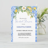 レモンブルー地中海のイタリアンブライダルシャワー 招待状 (スタンド正面)