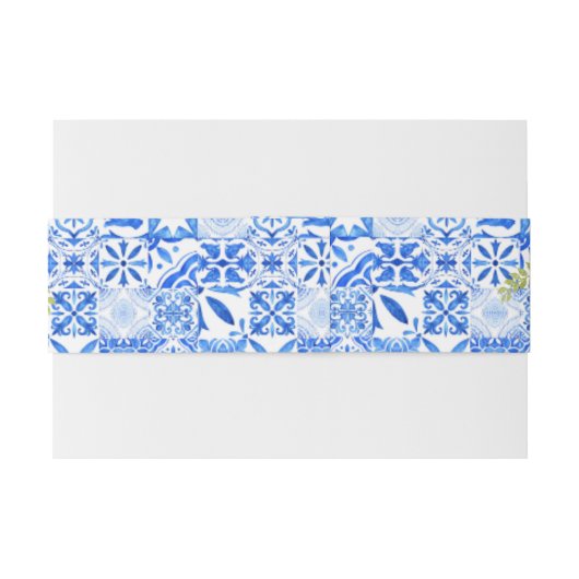 レモンブルー地中海のタイタリアンイル結婚ス 招待状ベリーバンド (裏面例)