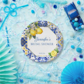 レモンブルー地中海のタイルアマルフィブライダルシャワー ペーパープレート (パーティー)