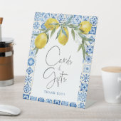 レモンブルー地中海のタイルカードギフトサイン 台座サイン (インサイチュ)