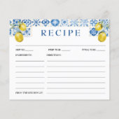 レモンブルー地中海のタイルブライダルレシピカード (正面)