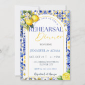 レモンブルー地中海のタイルリハーサルディナー 招待状 (正面)