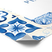 レモンブルー地中海のタイル貼りポスター ポスター (角)