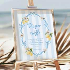 レモンブルー地中海のボウズおむつラッフル ポスター