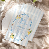 レモンブルー地中海のボウズ赤ちゃんシャワー 招待状