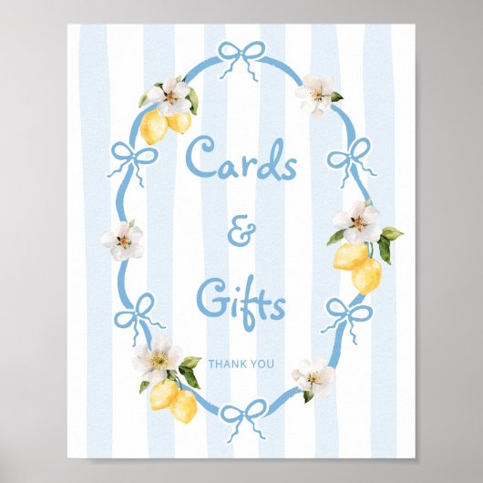 レモンブルー地中海の弓カードとギフト ポスター (正面)