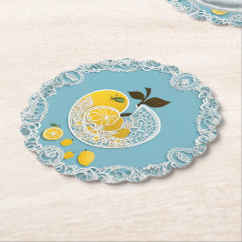 レモンブルーAIアート ペーパーコースター