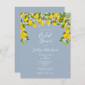レモンブロッサムグリーナリーダスティブルーブライダルシャワー 案内ポストカード (正面/裏面)