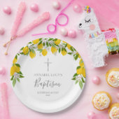 レモンブロッサムグリーナリーバプテスマ《キリスト教》洗礼式や命名式 ペーパープレート (パーティー)