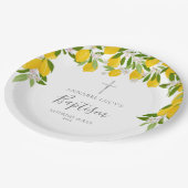 レモンブロッサムグリーナリーバプテスマ《キリスト教》洗礼式や命名式 ペーパープレート (アングル)