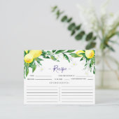 レモンブロッサムグリーンブライダルシャワーレシピカード ポストカード (スタンド正面)