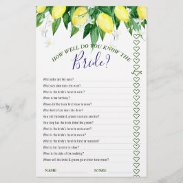 レモンブロッサムダブルブライダルシャワーゲーム