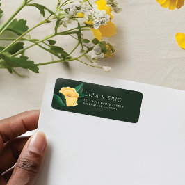 レモンブロッサムフローラエレガントツリーグ結婚リーン ラベル