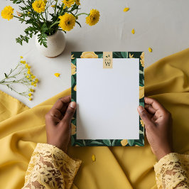 レモンブロッサムフローラエレガントツリー結婚イエロー レターヘッド