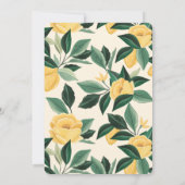 レモンブロッサムフローラエレガントツリー結婚イエロー 招待状 (裏面)