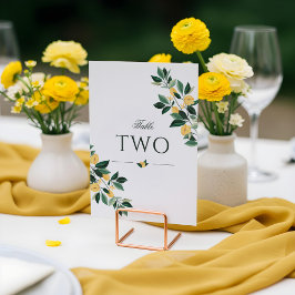 レモンブロッサムフローラエレガントツリー結婚ホワイト テーブルナンバー
