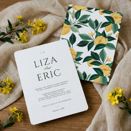 レモンブロッサムフローラエレガントツリー結婚ホワイト 招待状