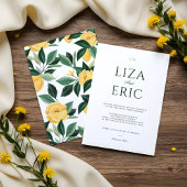 レモンブロッサムフローラエレガントツリー結婚ホワイト 招待状