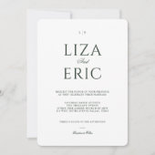 レモンブロッサムフローラエレガントツリー結婚ホワイト 招待状 (正面)