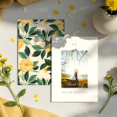 レモンブロッサムフローラツリーエレガントなウェディングフォト サンキューカード