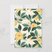 レモンブロッサムフローラツリーエレガントなウェディングフォト サンキューカード (裏面)