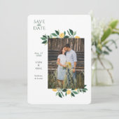 レモンブロッサムフローラツリーエレガントなウェディングフォト セーブザデート (スタンド正面)