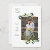 レモンブロッサムフローラツリーエレガントなウェディングフォト セーブザデート (正面)