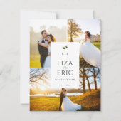 レモンブロッサムフローラツリーエレガントな結婚式の写真 サンキューカード (正面)