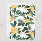 レモンブロッサムフローラツリーエレガントな結婚式 セーブザデート (裏面)