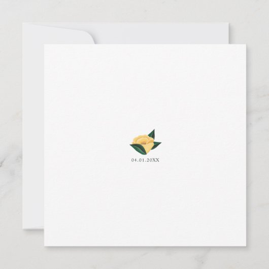 レモンブロッサムフローラツリーエレガントブライダルシャワー 招待状 (裏面)