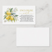 レモンブロッサムブライダルシャワー エンクロージャーカード (正面/裏面)