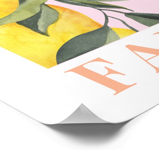 レモンプリントイタリアポスター ポスター (角)