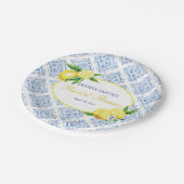 レモンプレートブルータイルイタリアン ペーパープレート (アングル)