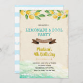 レモンプールパーティの招待状 招待状 (正面/裏面)