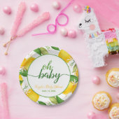レモンベイビーシャワープレート-オーベビー-カスタム ペーパープレート (パーティー)