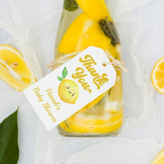 レモンベビーシャワーありがとう ギフトタグ