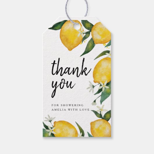 レモンベビーシャワーありがとう ギフトタグ (正面)
