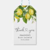 レモンベビーシャワーありがとう ギフトタグ (正面)