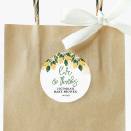 レモンベビーシャワーありがとう ラウンドシール