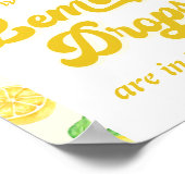 レモンベビーシャワーいくつレモン滴を当てる ポスター (角)