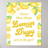 レモンベビーシャワーいくつレモン滴を当てる ポスター (正面)
