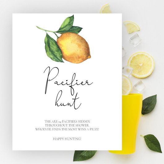 レモンベビーシャワーおしゃぶり狩りゲーム ポスター