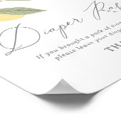 レモンベビーシャワーおむつラッフルサイン ポスター (角)