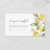 レモンベビーシャワーおむつラッフル エンクロージャーカード (正面)