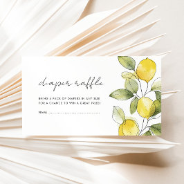 レモンベビーシャワーおむつラッフル エンクロージャーカード