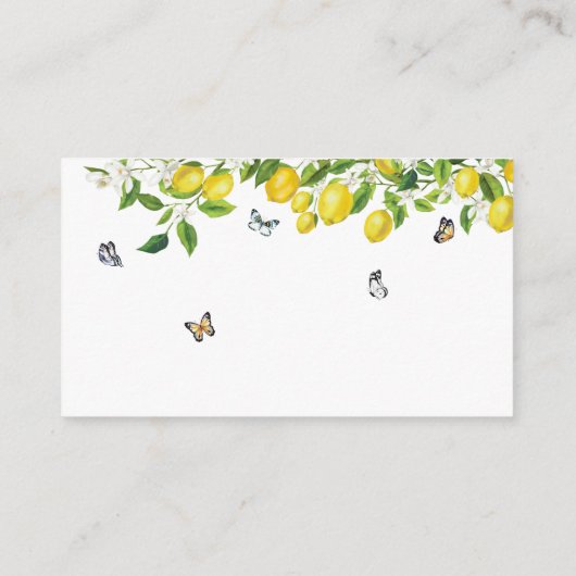 レモンベビーシャワーおむつラッフル エンクロージャーカード (裏面)