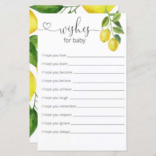 レモンベビーシャワーのベビー (正面/裏面)