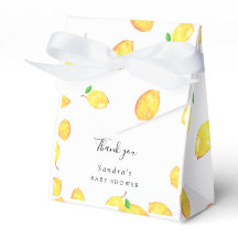 レモンベビーシャワーエレガントありがとうスクリプトフレーム