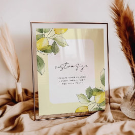 レモンベビーシャワーカスタムサイン ポスター